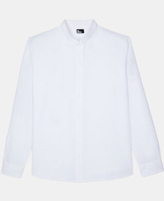 The Kooples HOMME WHITE chemise en coton et lin blanche