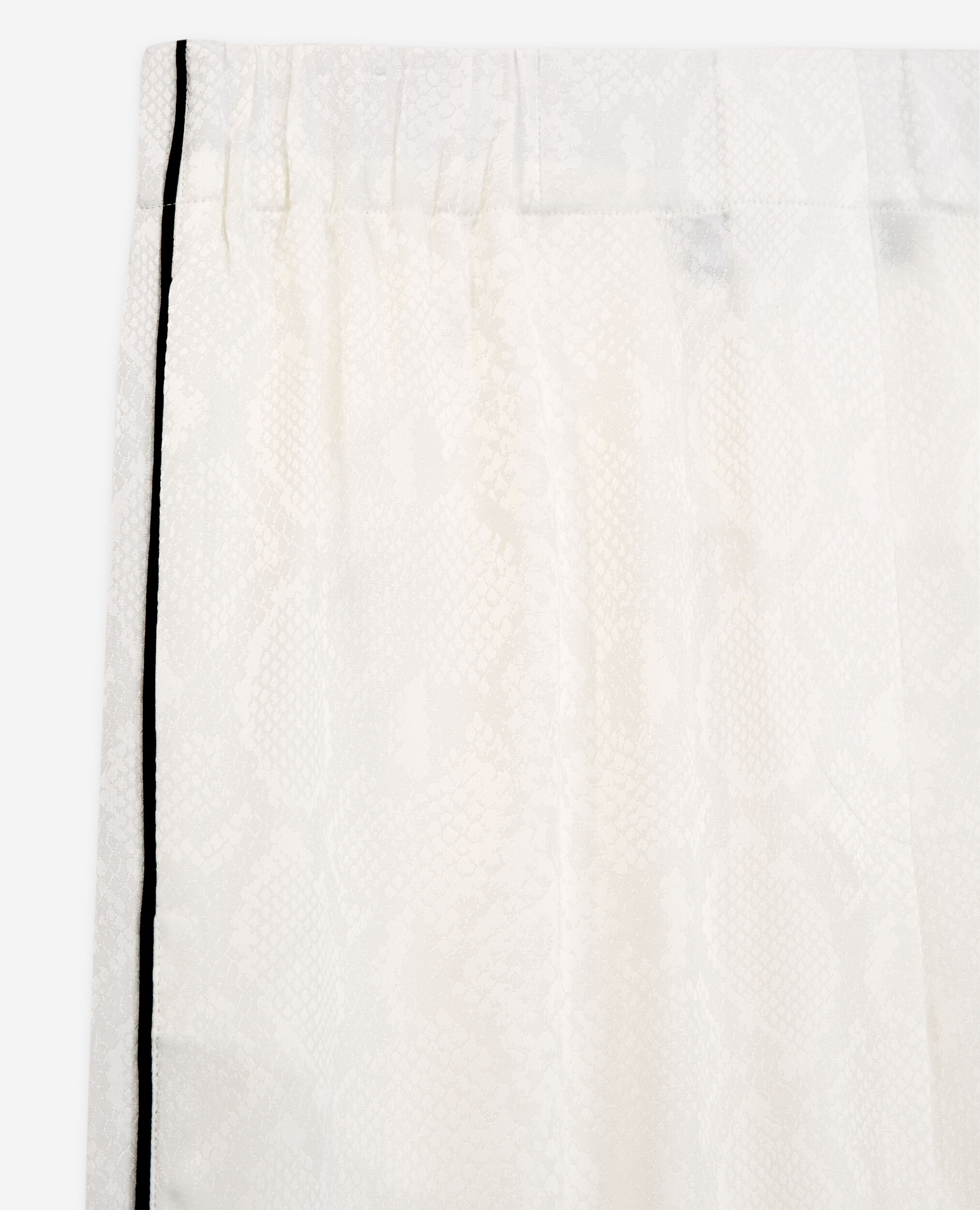 Snakeskin print satin pants, WHITE, hi-res image number null