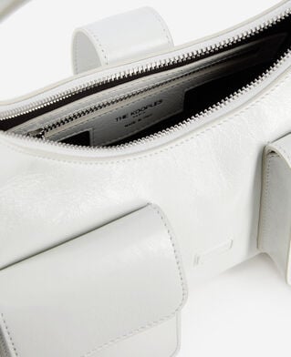 The Kooples DAMEN WHITE weiße amelia tasche aus leder mit vintage-behandlung