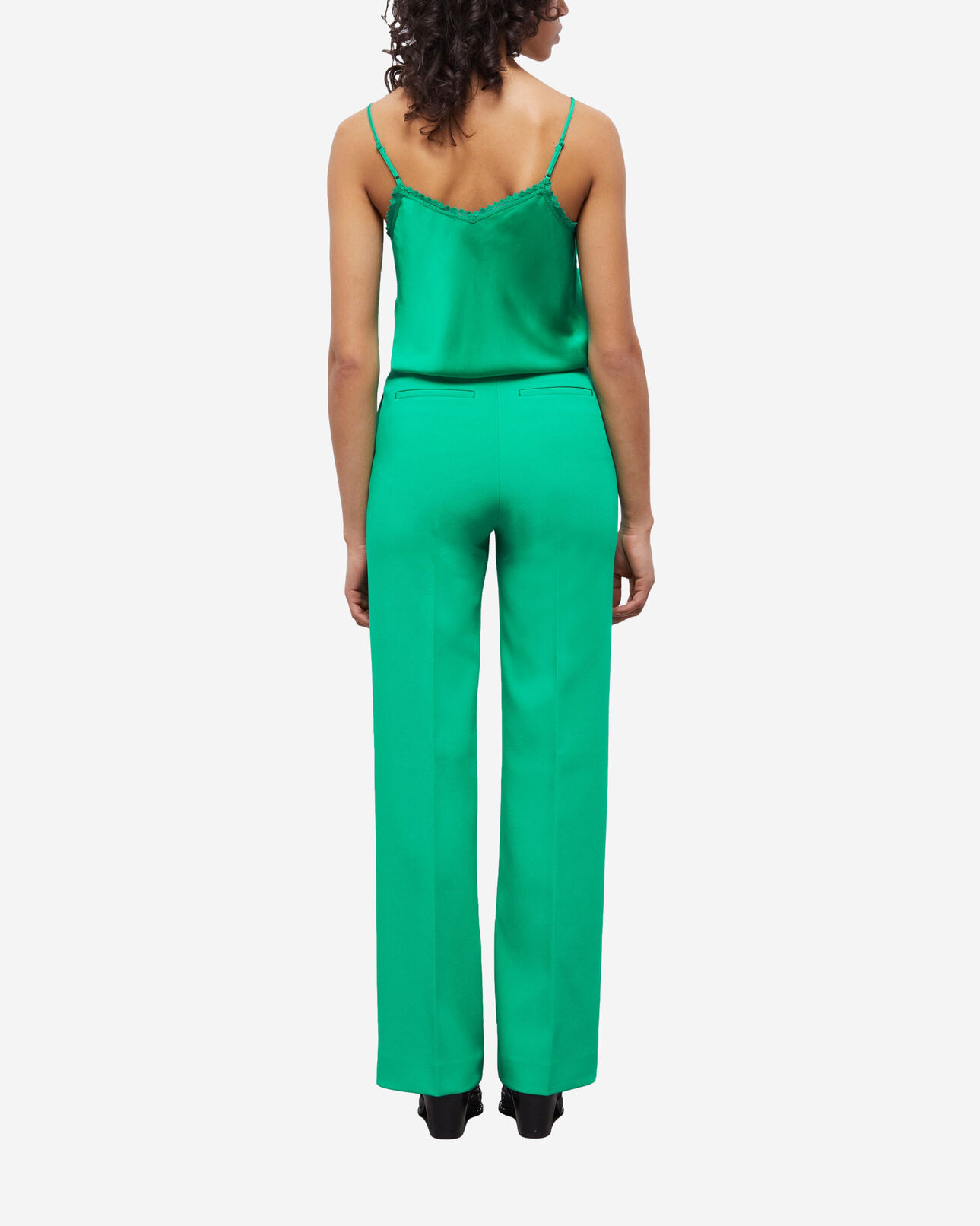 The Kooples FEMME GREEN pantalon tailleur vert en crêpe