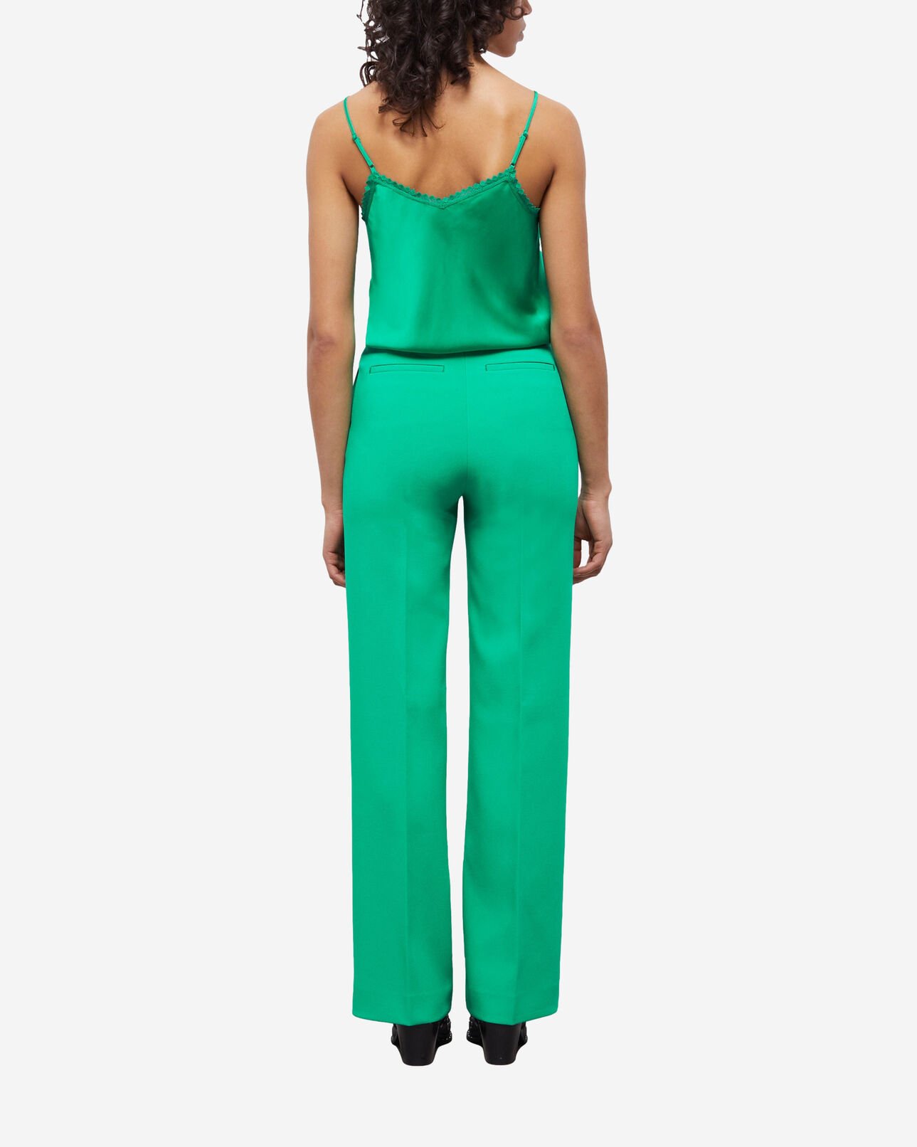 The Kooples FEMME GREEN pantalon tailleur vert en crêpe