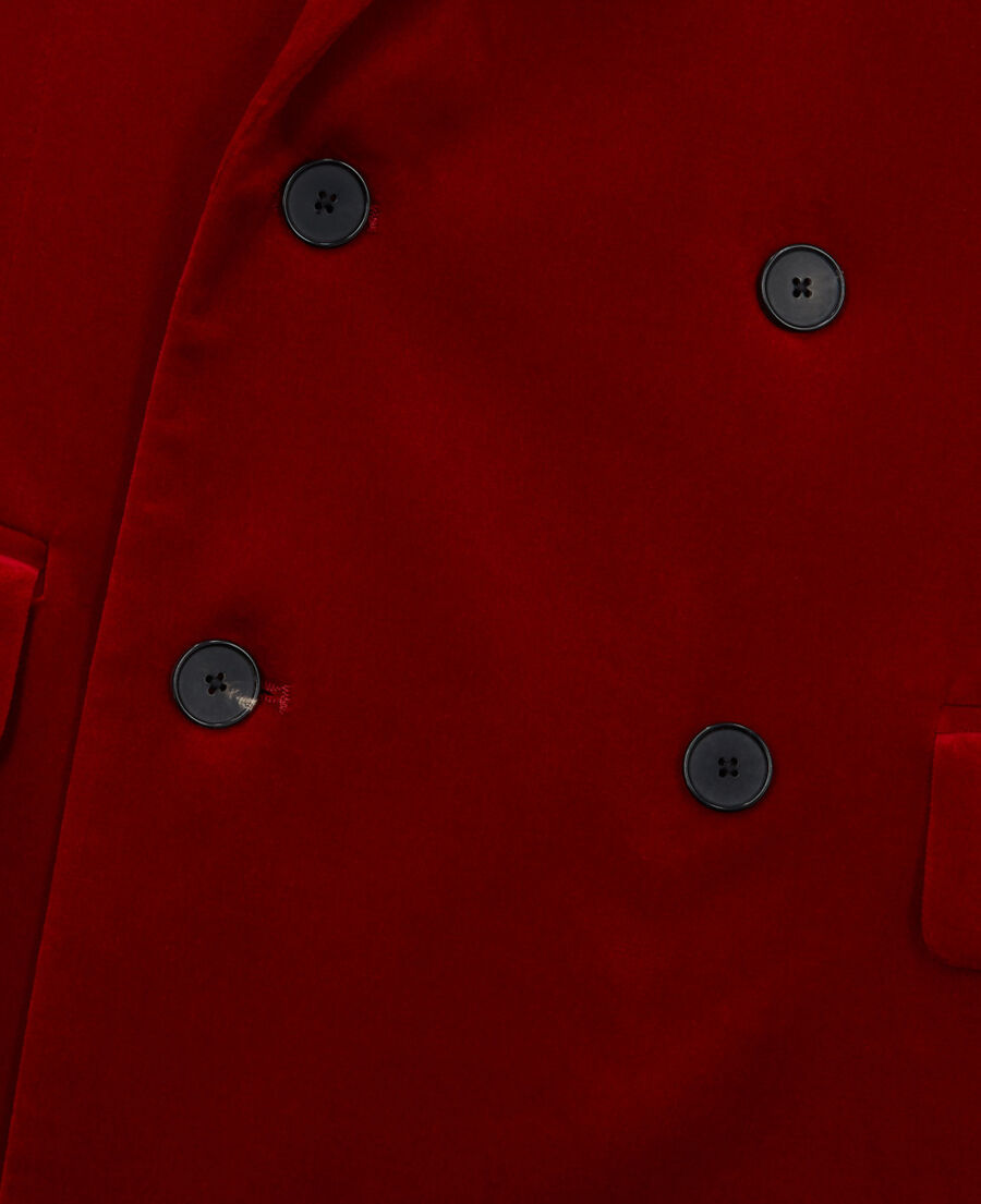 red double-breasted suit vest