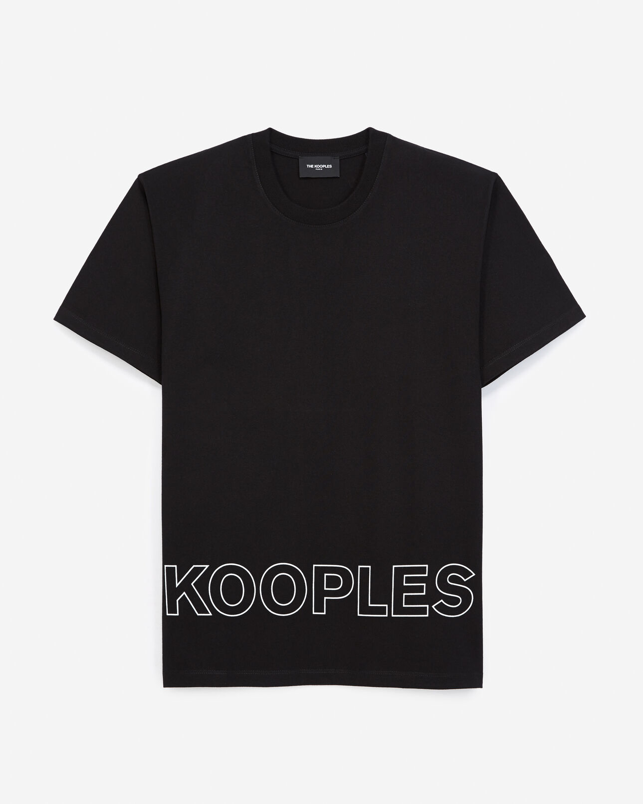 The Kooples HOMME BLACK t-shirt noir coton à imprimé the kooples