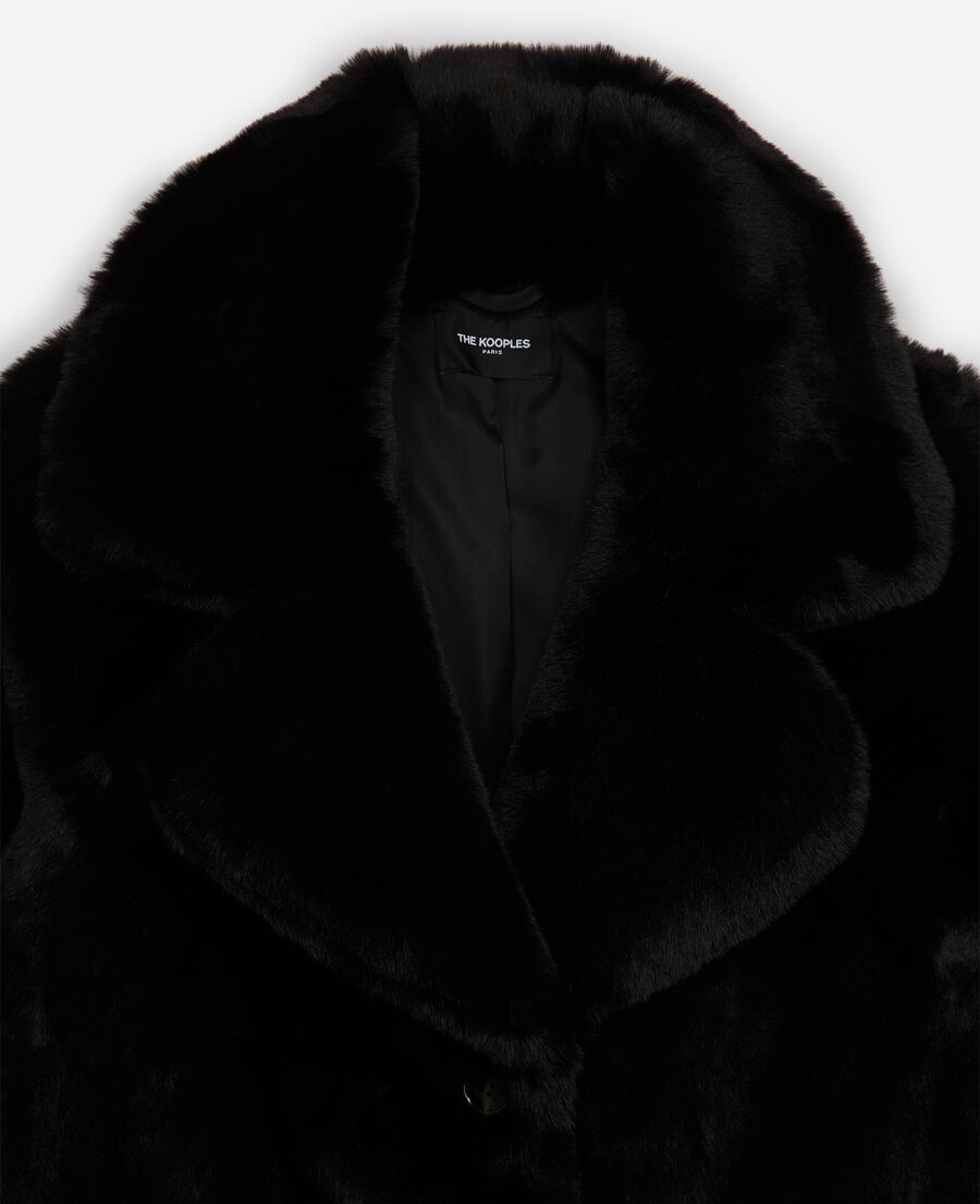 manteau fausse fourrure noir long