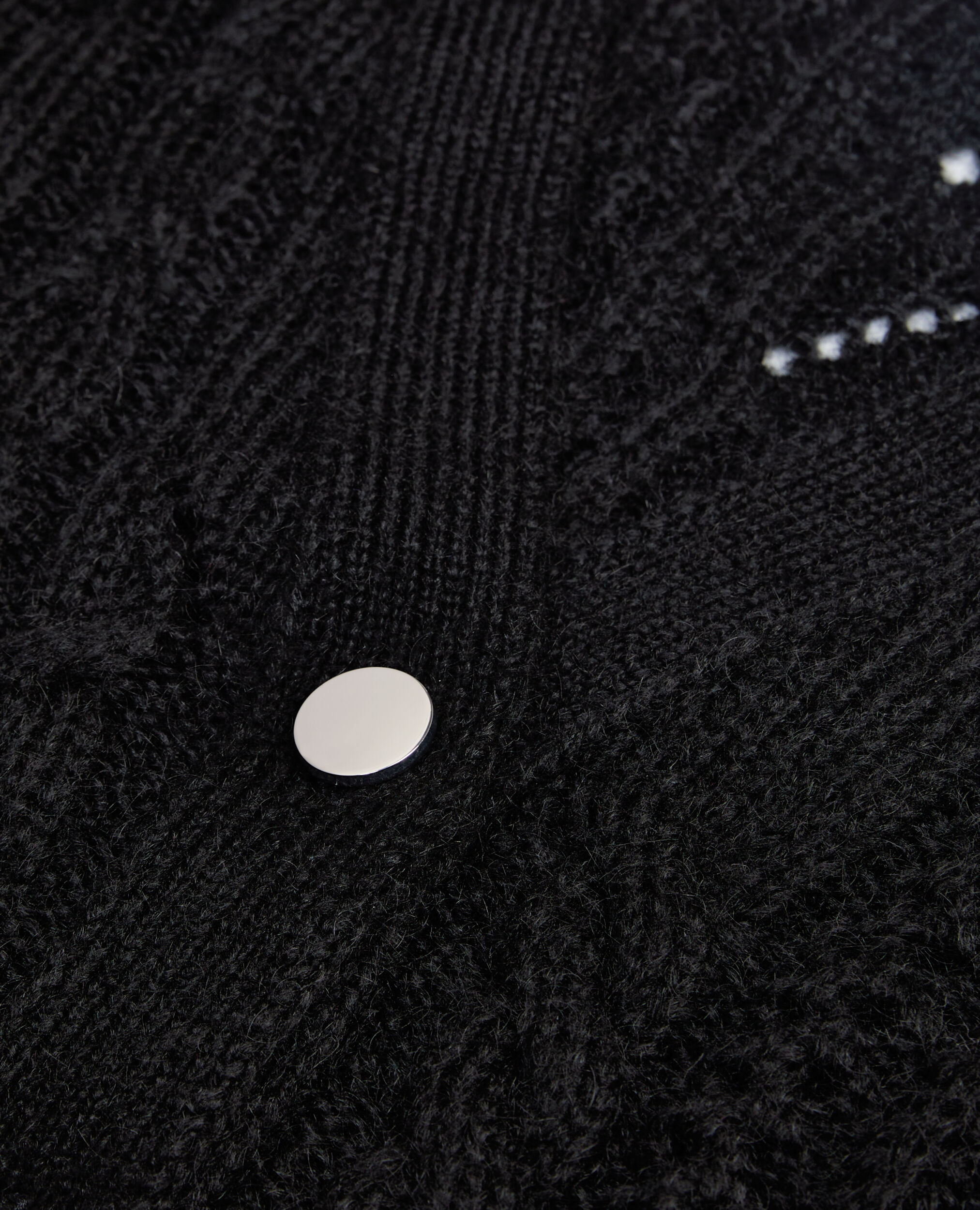 Black cable-knit wool-blend cardigan, BLACK, hi-res image number null