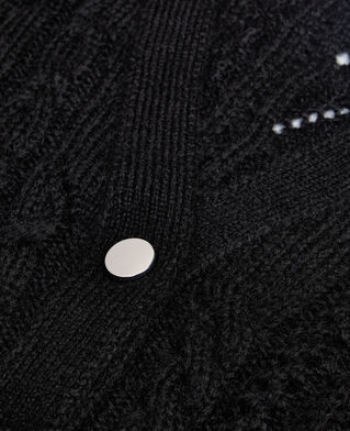 The Kooples F BLACK black cable-knit wool-blend cardigan
