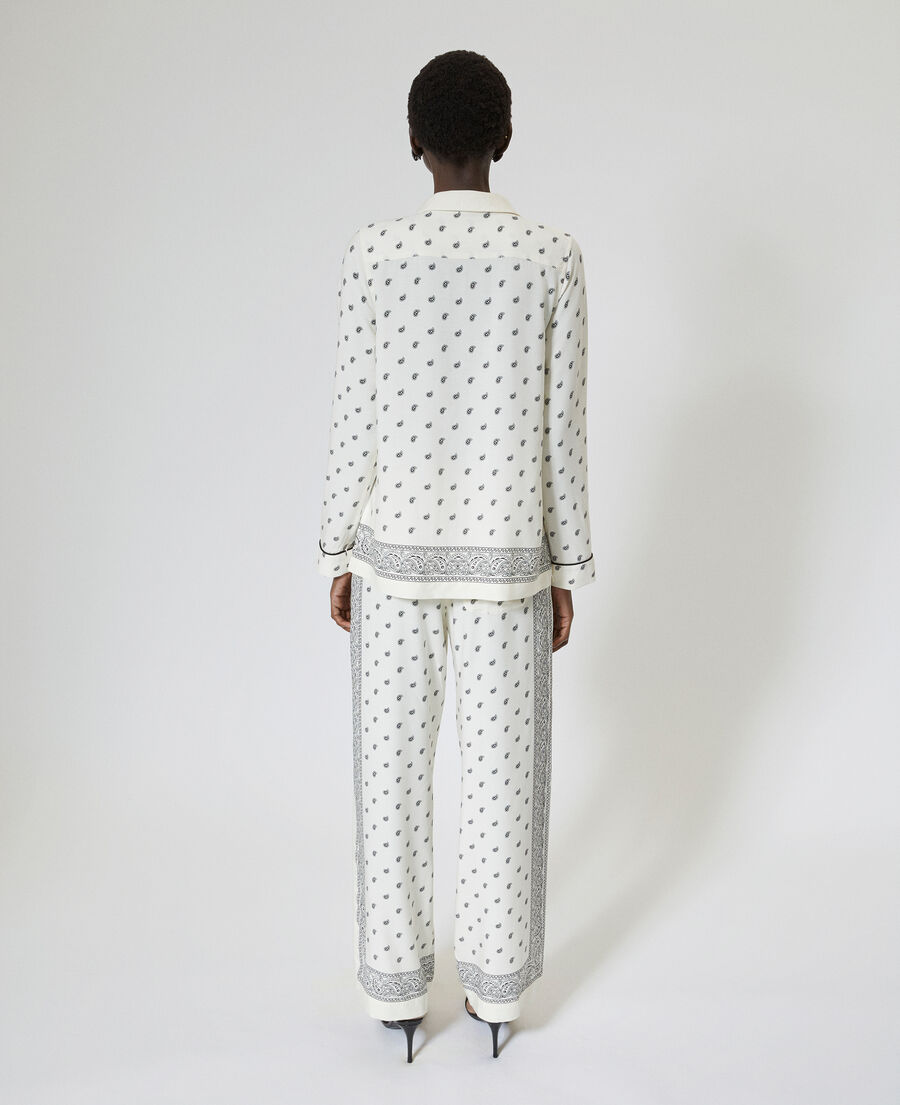 The Kooples WOMEN WHITE / BLACK ecru bandana shirt