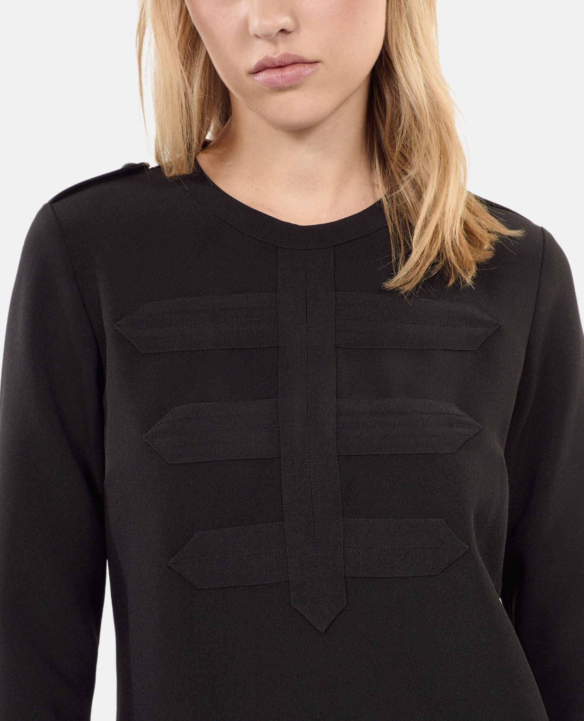 Robe courte plissée noire, BLACK, hi-res image number null