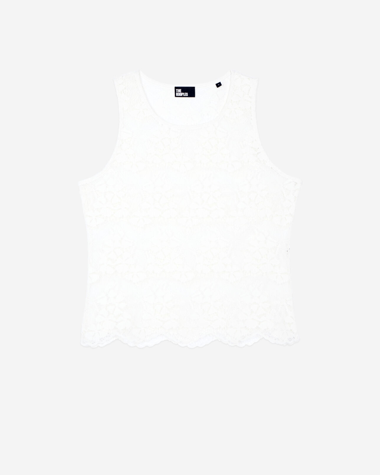 The Kooples FEMME ECRU top sans manches en dentelle écrue