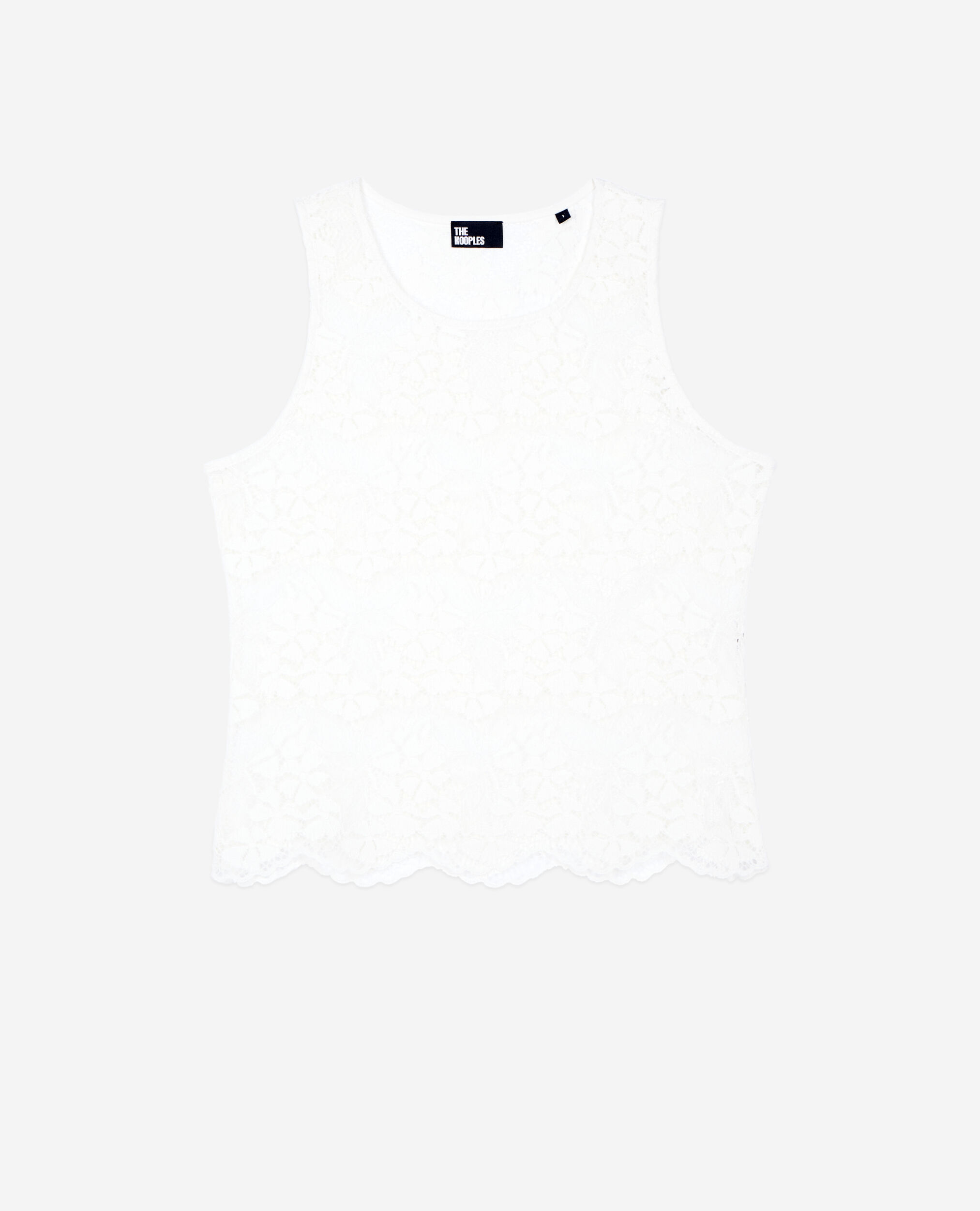 Ecru lace top, ECRU, hi-res image number null