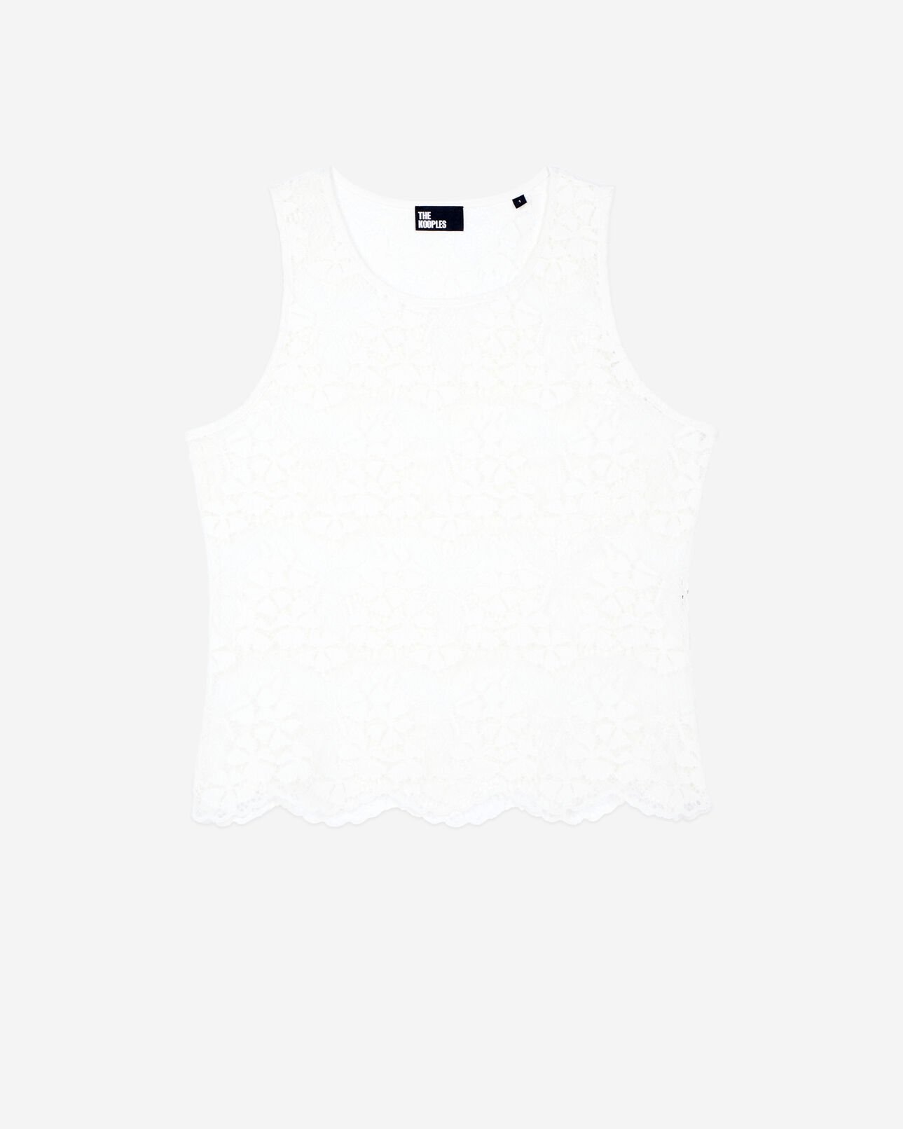 The Kooples FEMME ECRU top sans manches en dentelle écrue