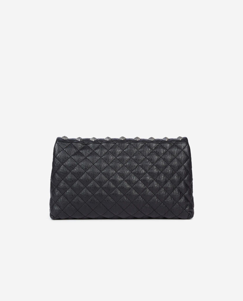 The Kooples WOMEN BLACK heritage medium black leather pouch