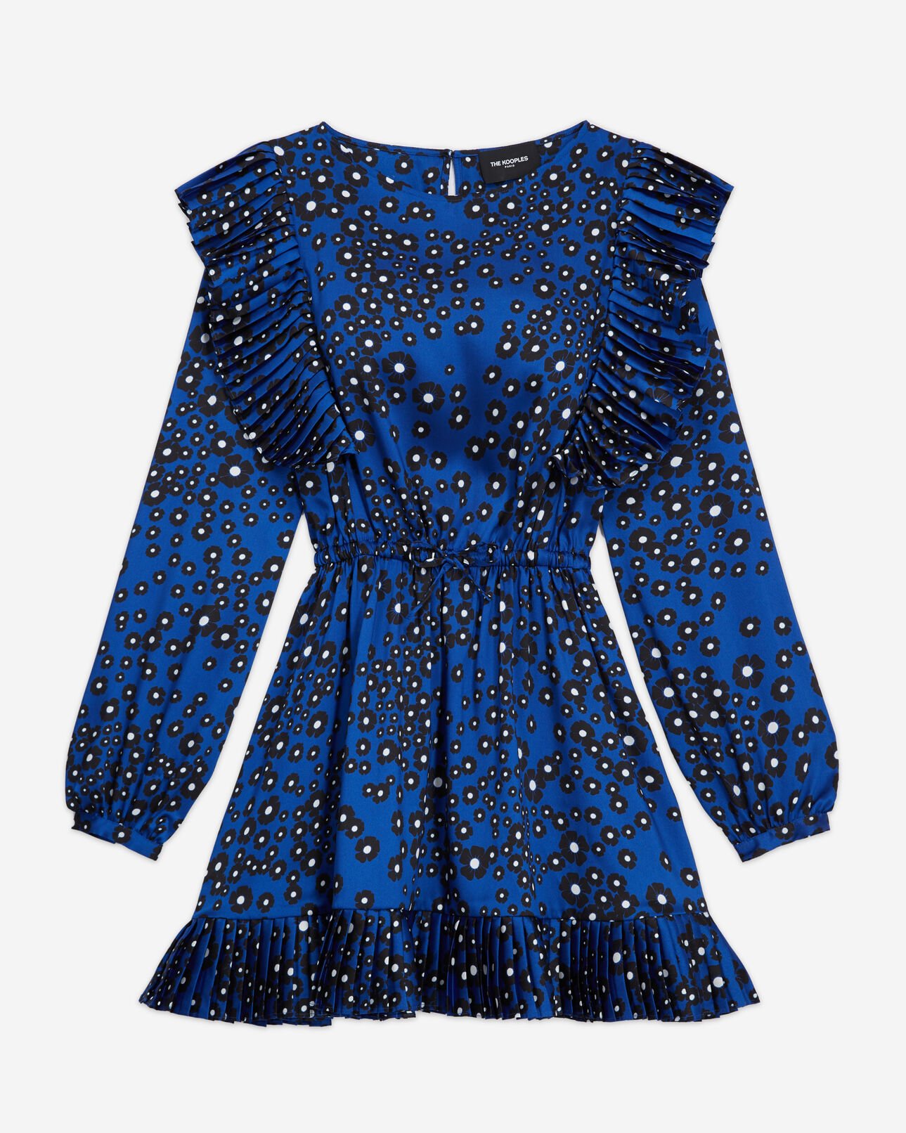 The Kooples FEMME BLUE BLACK robe courte imprimée bleue