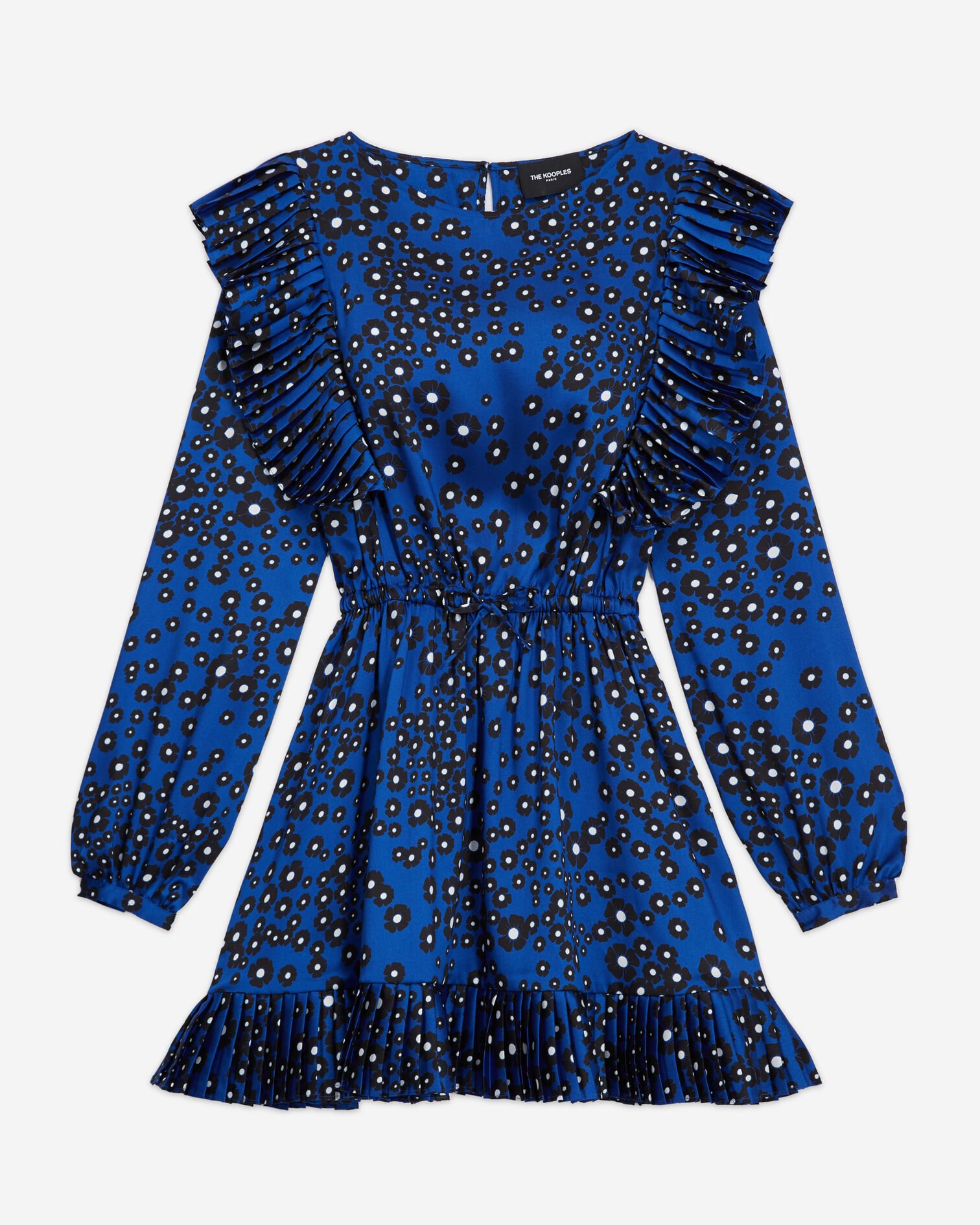 Robe courte imprimée bleue, BLUE BLACK, hi-res image number null