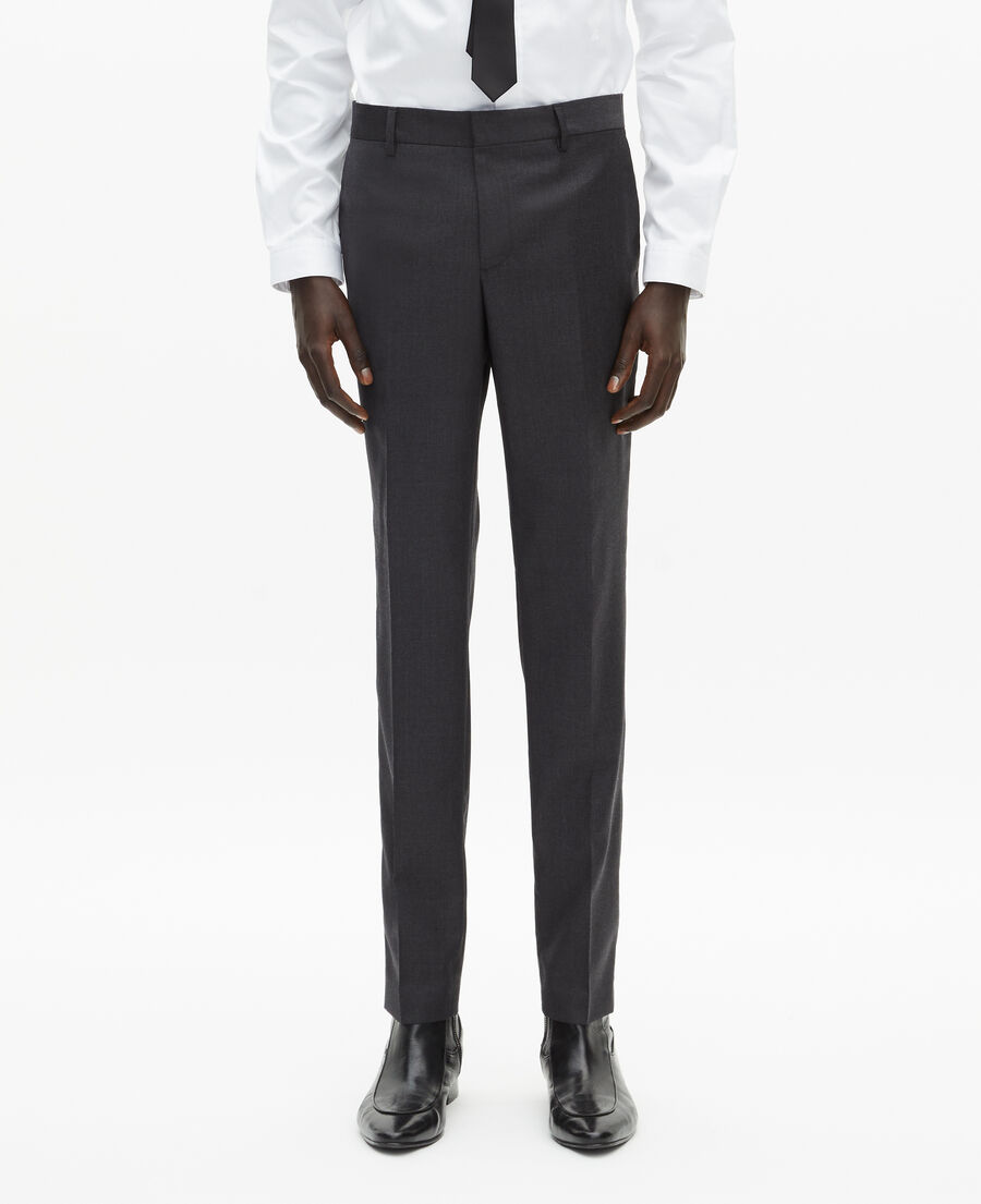 pantalon de costume en laine gris