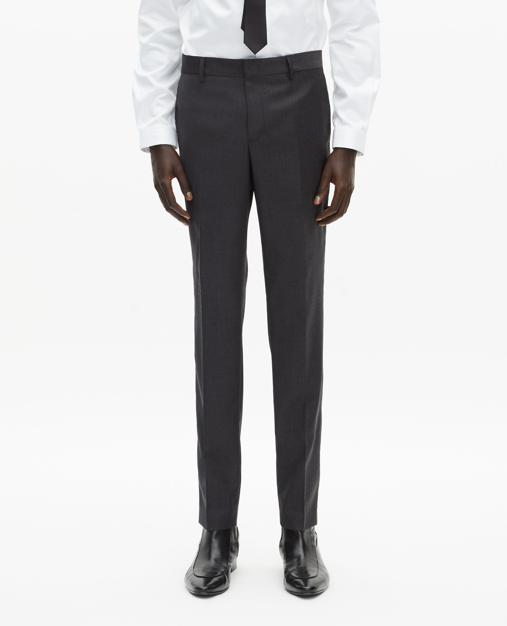 Pantalon de costume en laine gris, GREY, hi-res image number null
