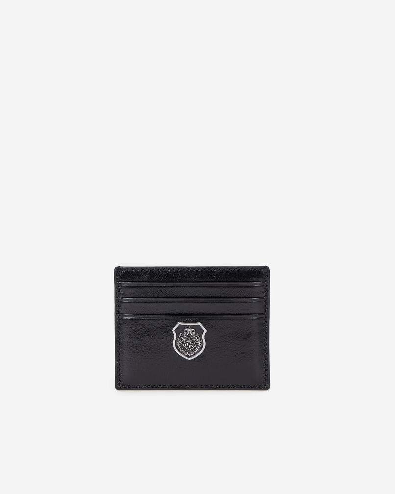 The Kooples MIXTE BLACK porte cartes blason en cuir noir