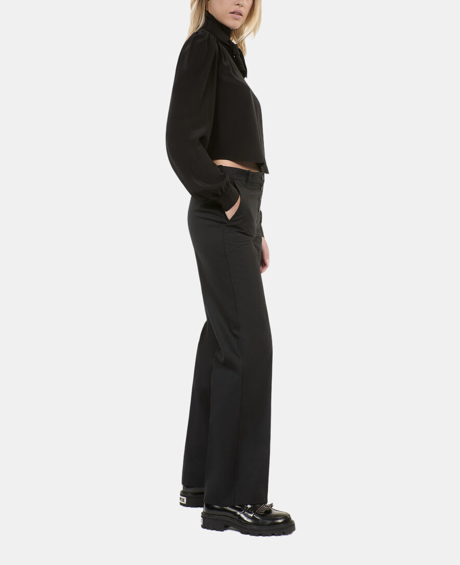 The Kooples WOMEN BLACK black straight-leg trousers