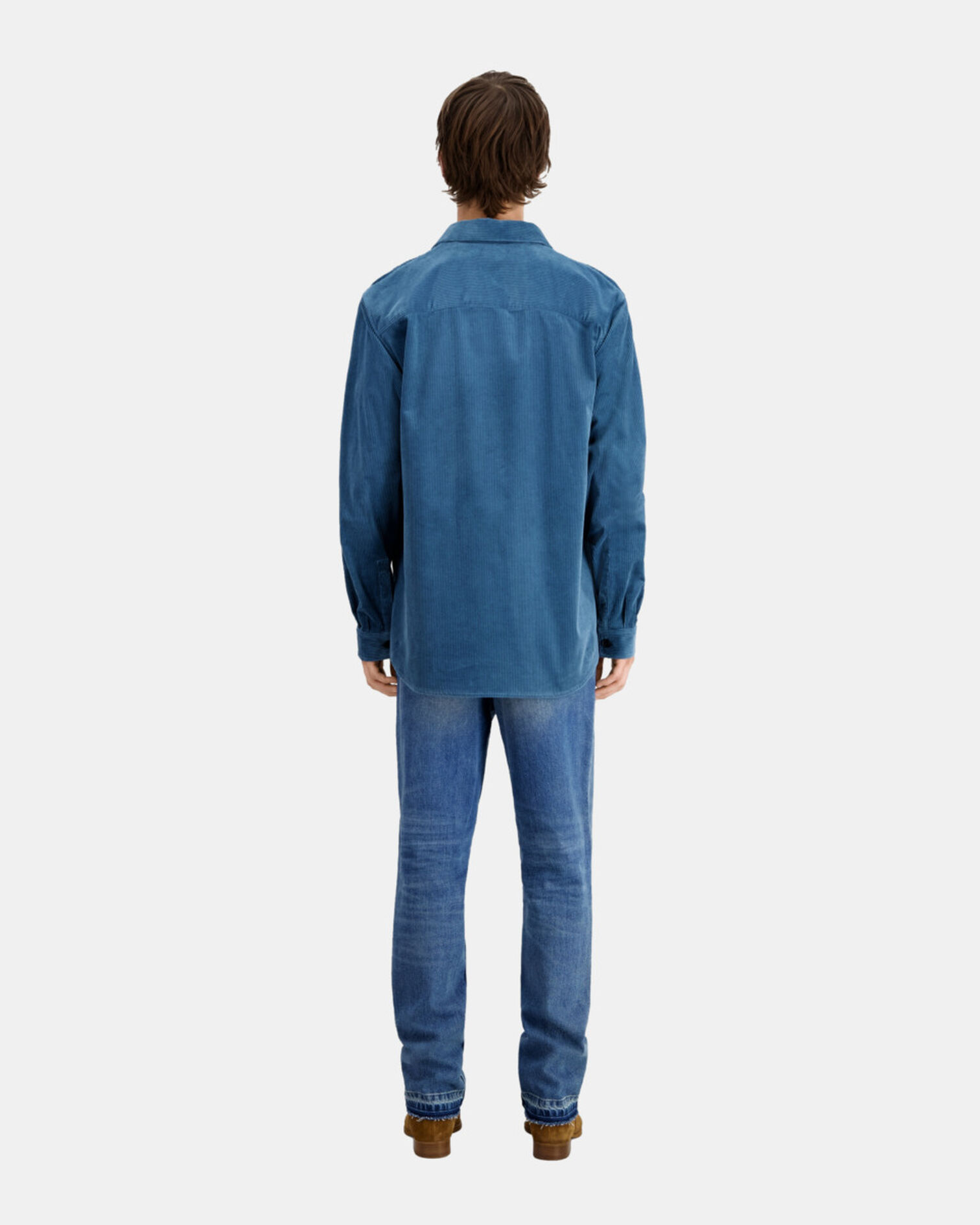 Blue corduroy shirt, BLUE PETROL, hi-res image number null