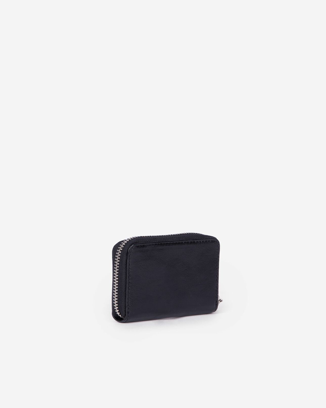 The Kooples UNISEX BLACK schwarzes portemonnaie mit wappen aus leder