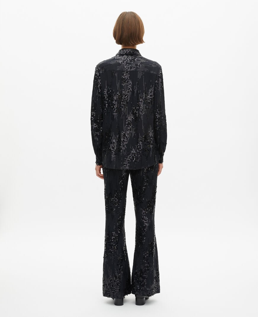 The Kooples FEMME BLACK chemise à sequins noire