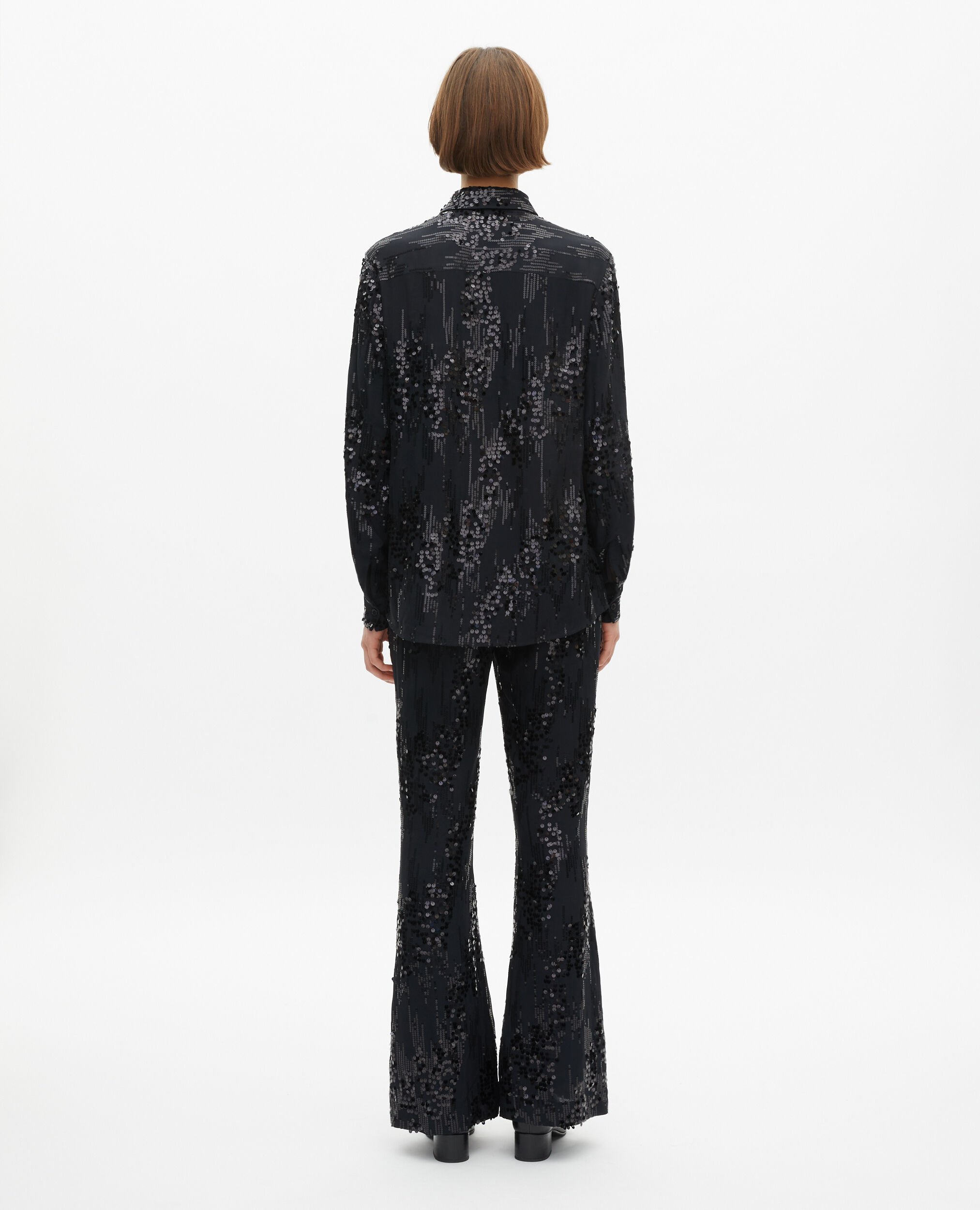 Chemise à sequins noire, BLACK, hi-res image number null