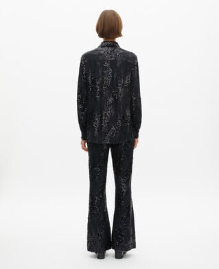 The Kooples FEMME BLACK chemise à sequins noire