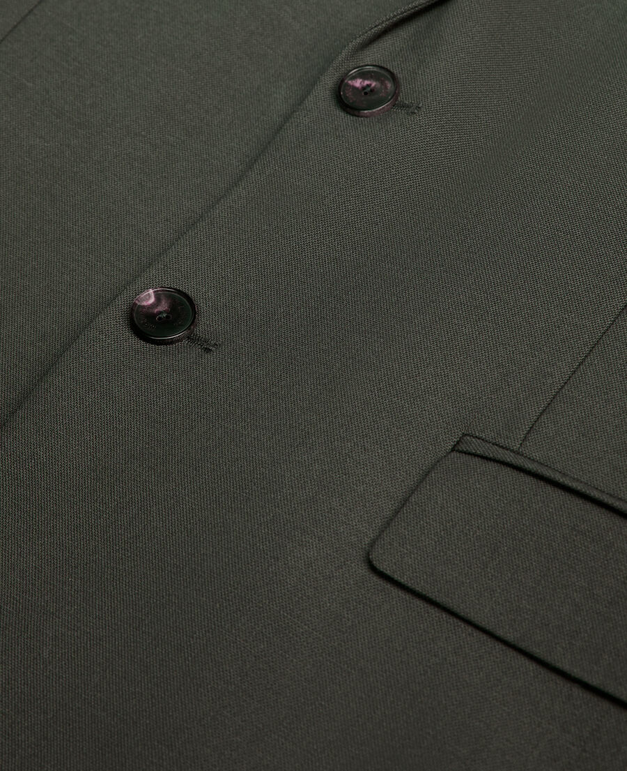 The Kooples HOMME KAKI veste de costume en laine kaki coupe ajustée