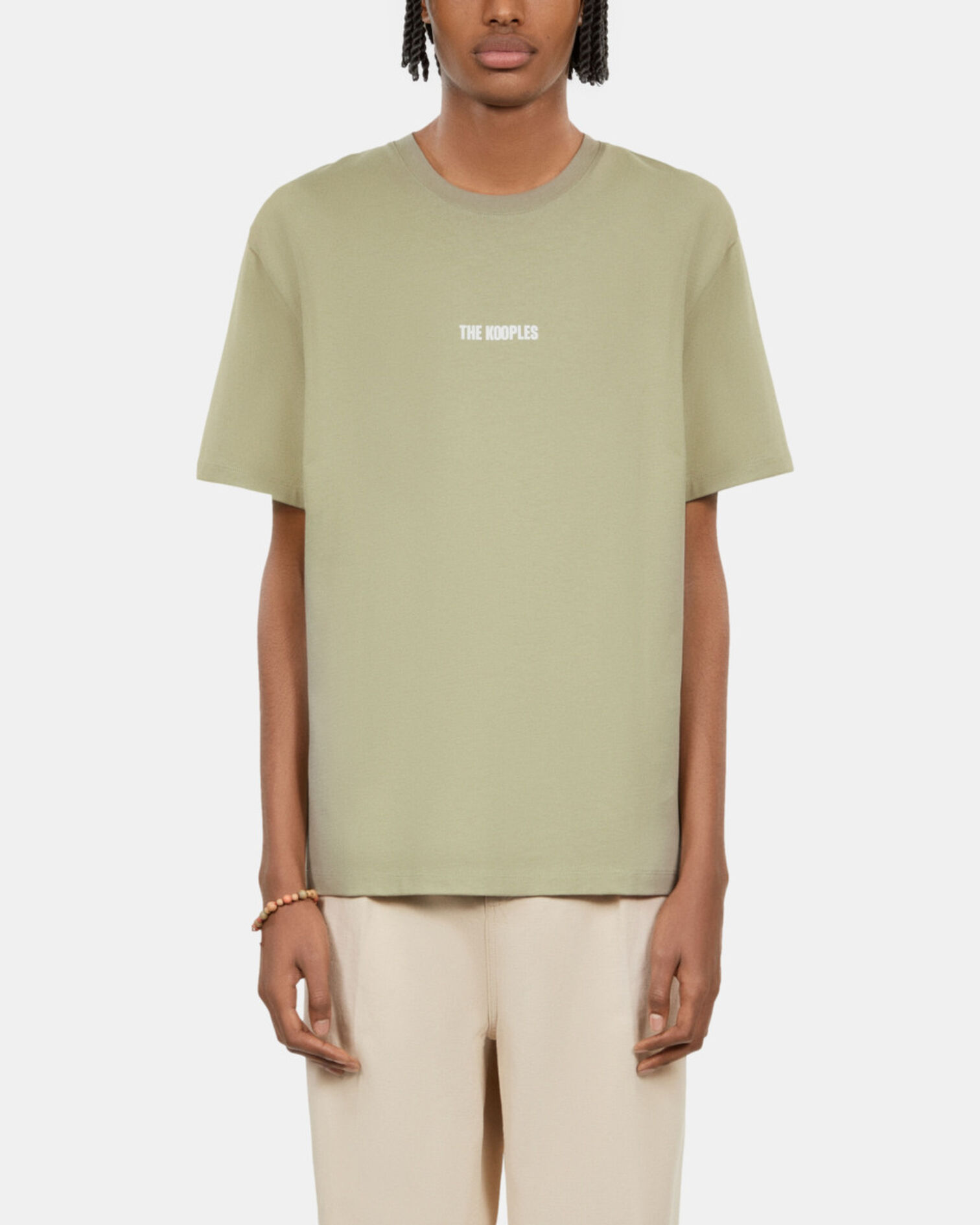 Light green t-shirt with Logo serigraphy, KAKI GREY, hi-res image number null