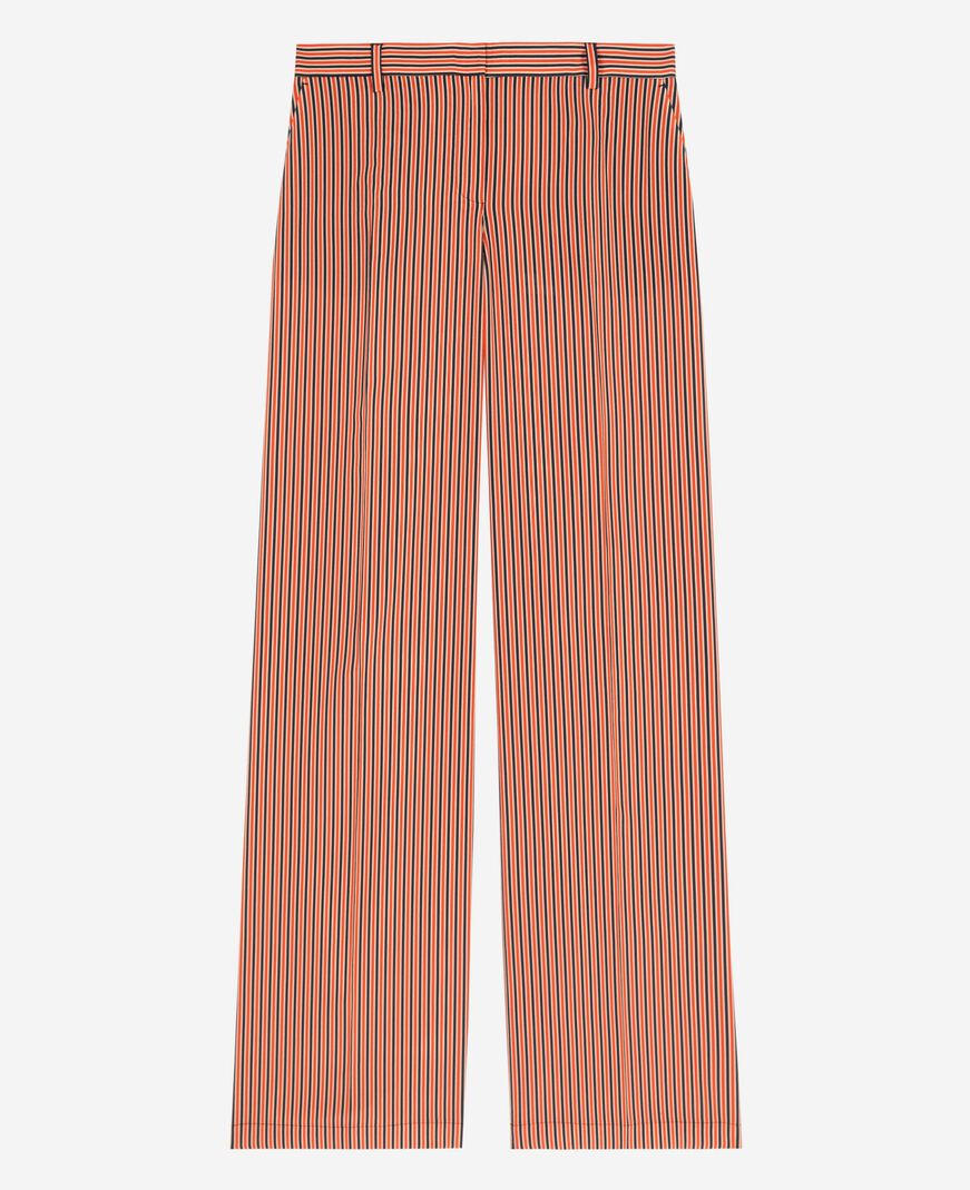 The Kooples F DARK NAVY / FIRE RED wide-leg pants with red and blue stripes