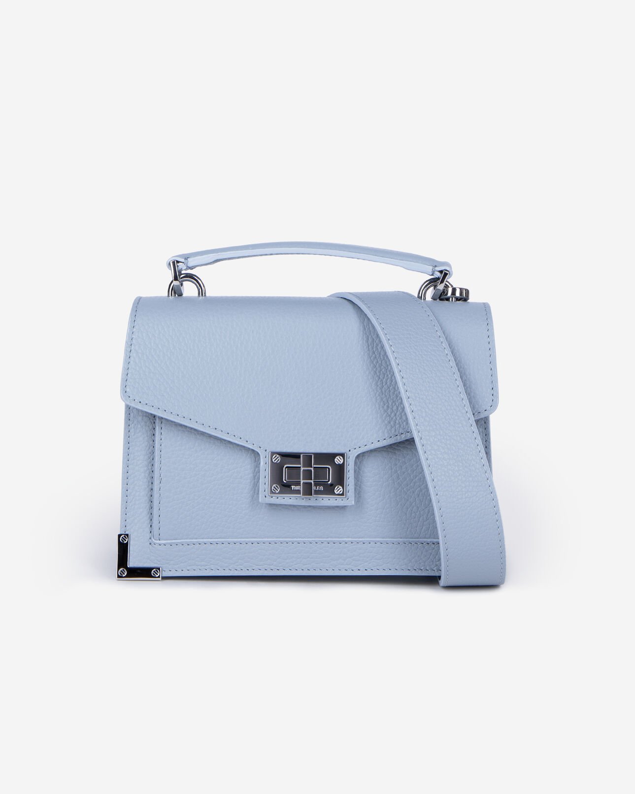 The Kooples FEMME BLUE sac emily small en cuir grainé bleu