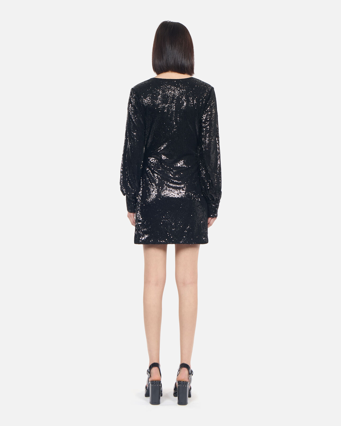 The Kooples WOMEN BLACK short black sequin dress