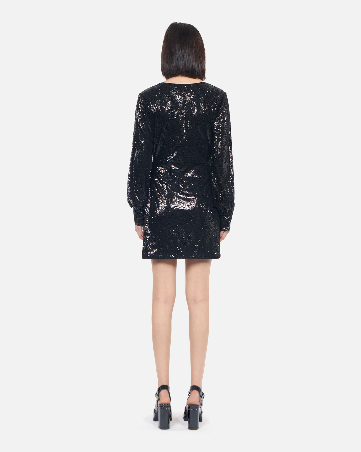 Short black sequin dress, BLACK, hi-res image number null