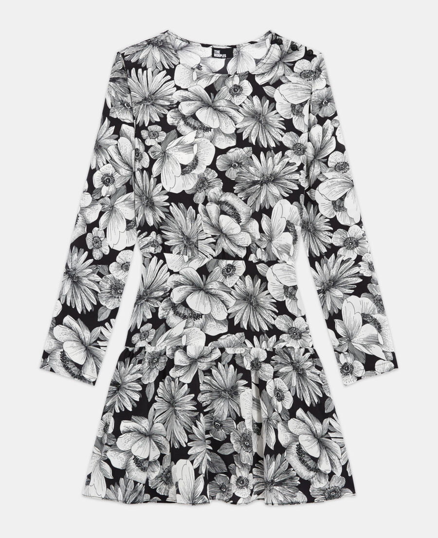 short floral silk dress