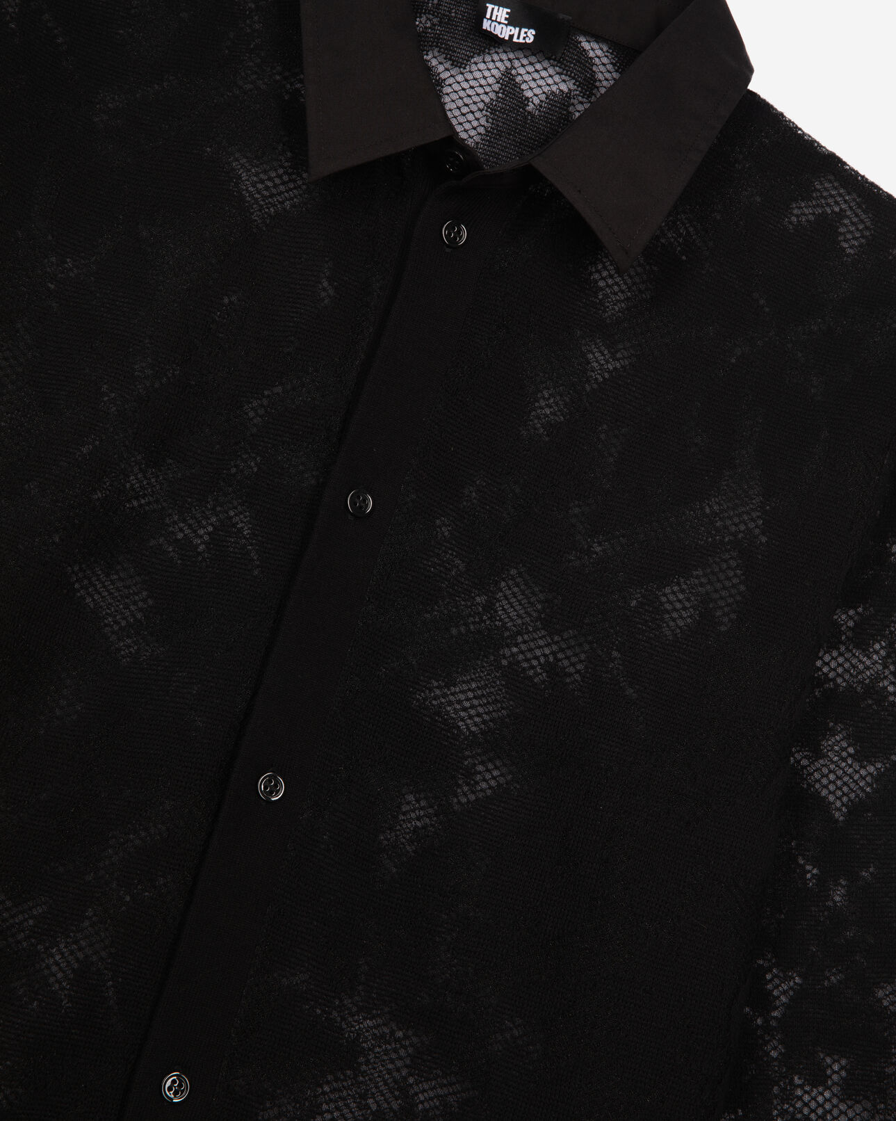 The Kooples HOMME BLACK chemise en maille effet dentelle noir