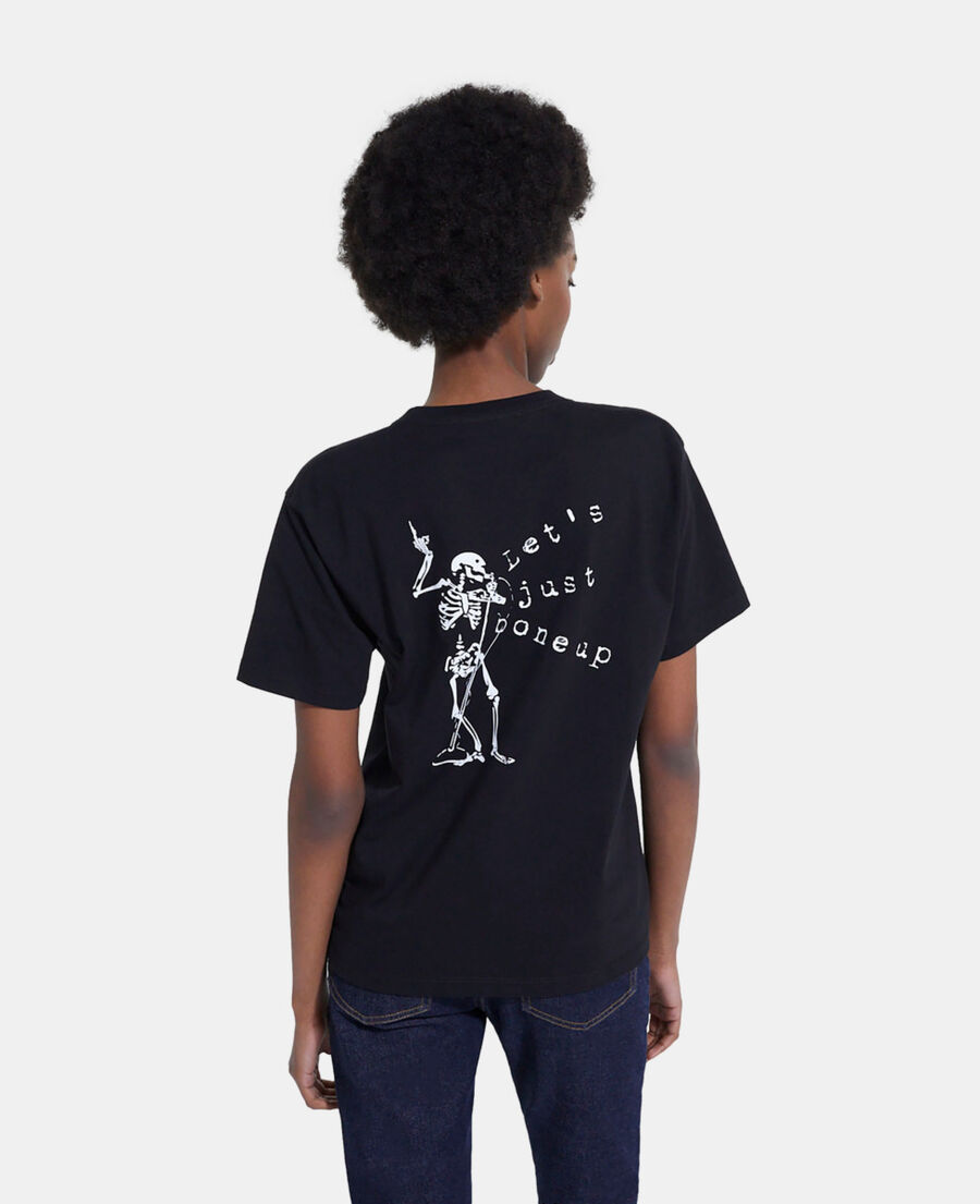 black screen print t-shirt