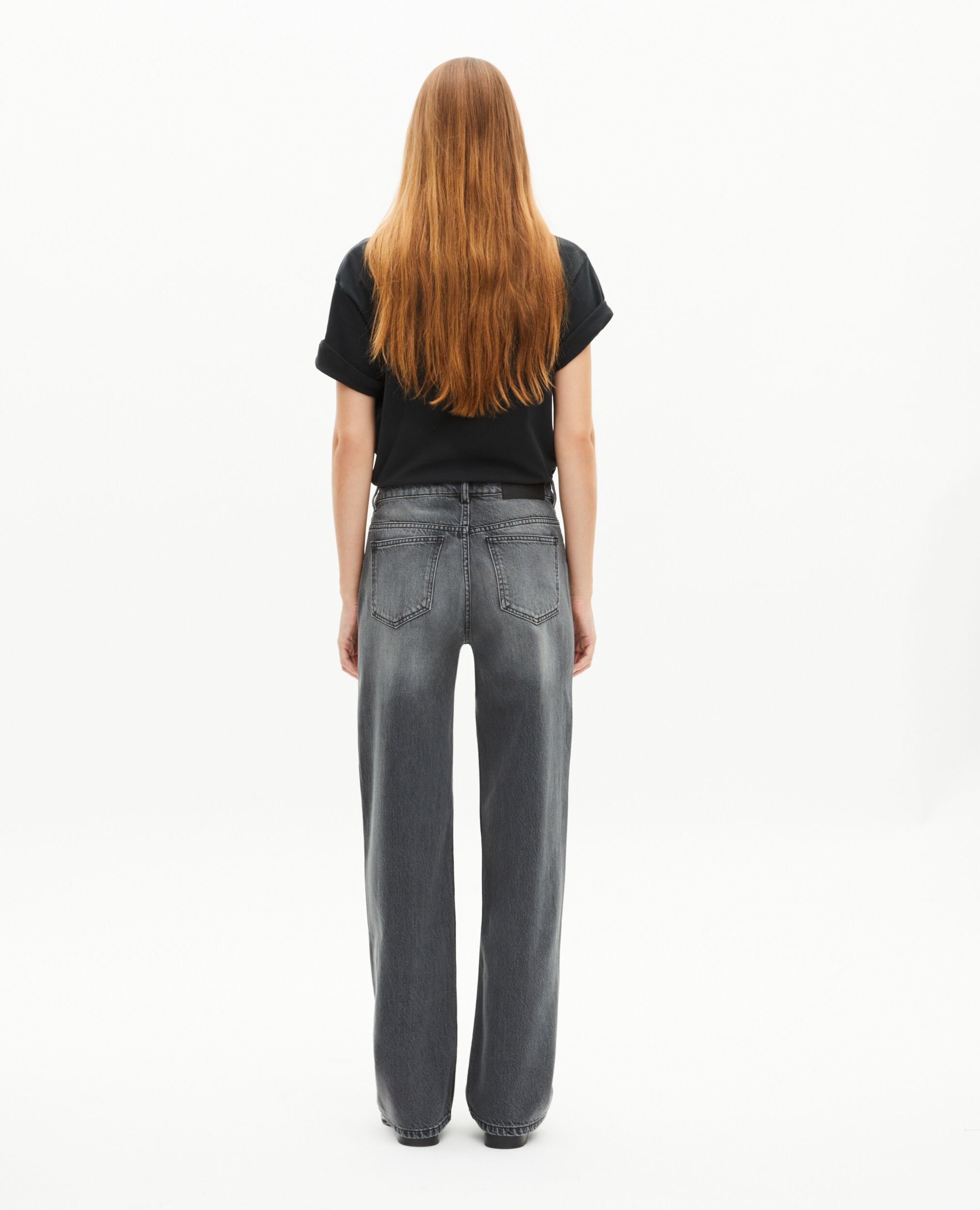 Black wide-leg jeans, BLACK, hi-res image number null