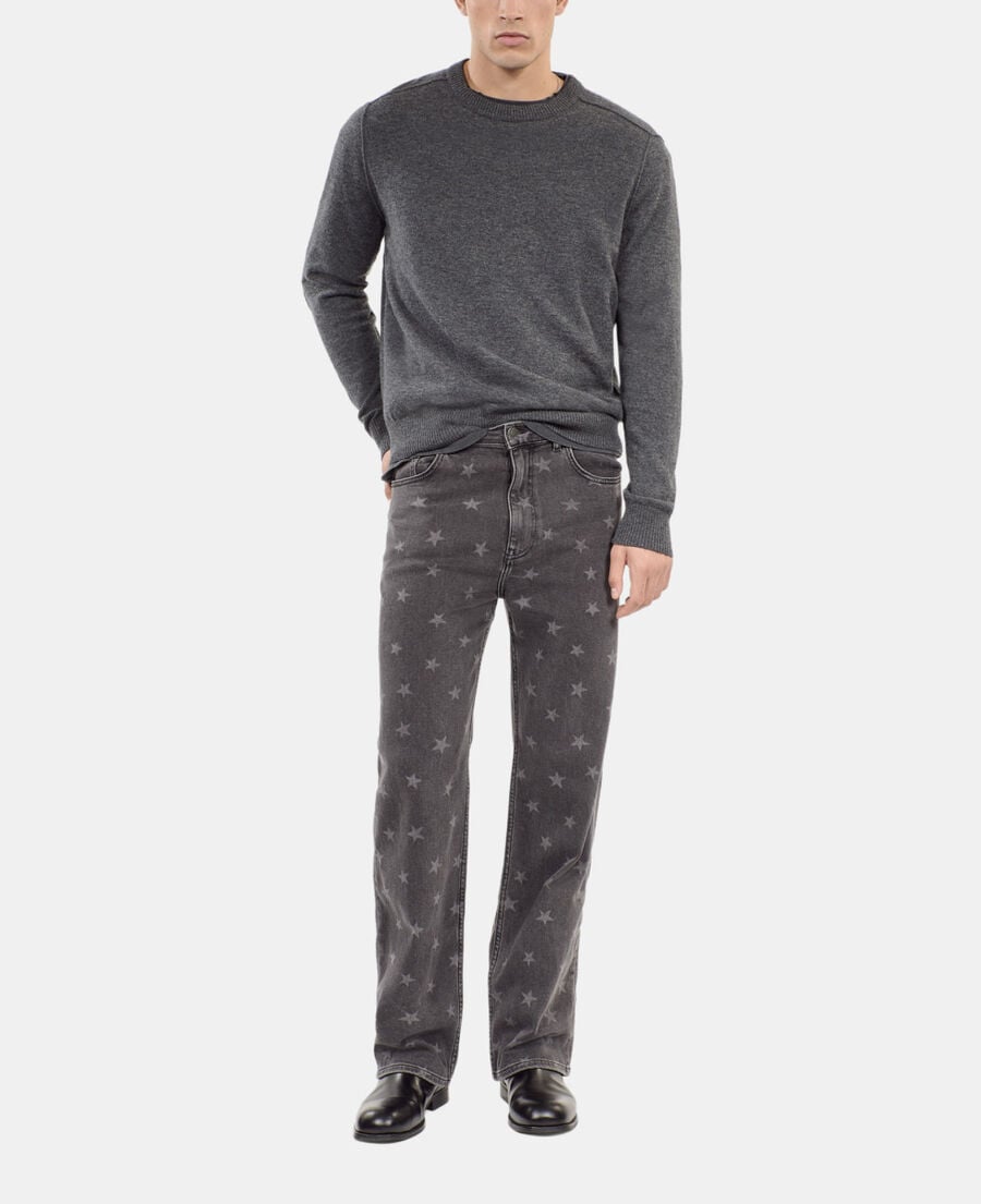 The Kooples MEN MIDDLE GREY MEL grey wool sweater