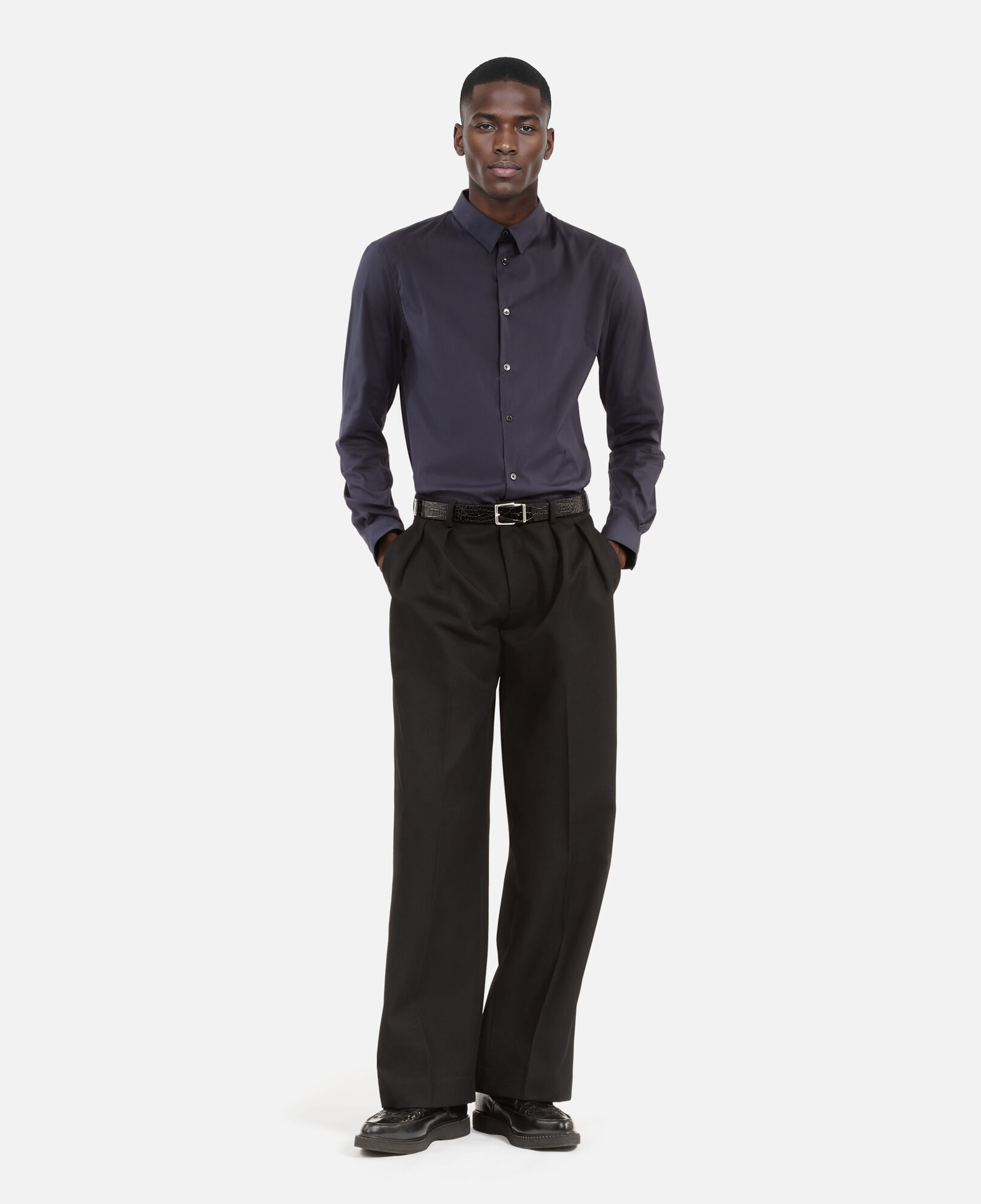 The Kooples HOMME NAVY chemise en popeline bleu marine