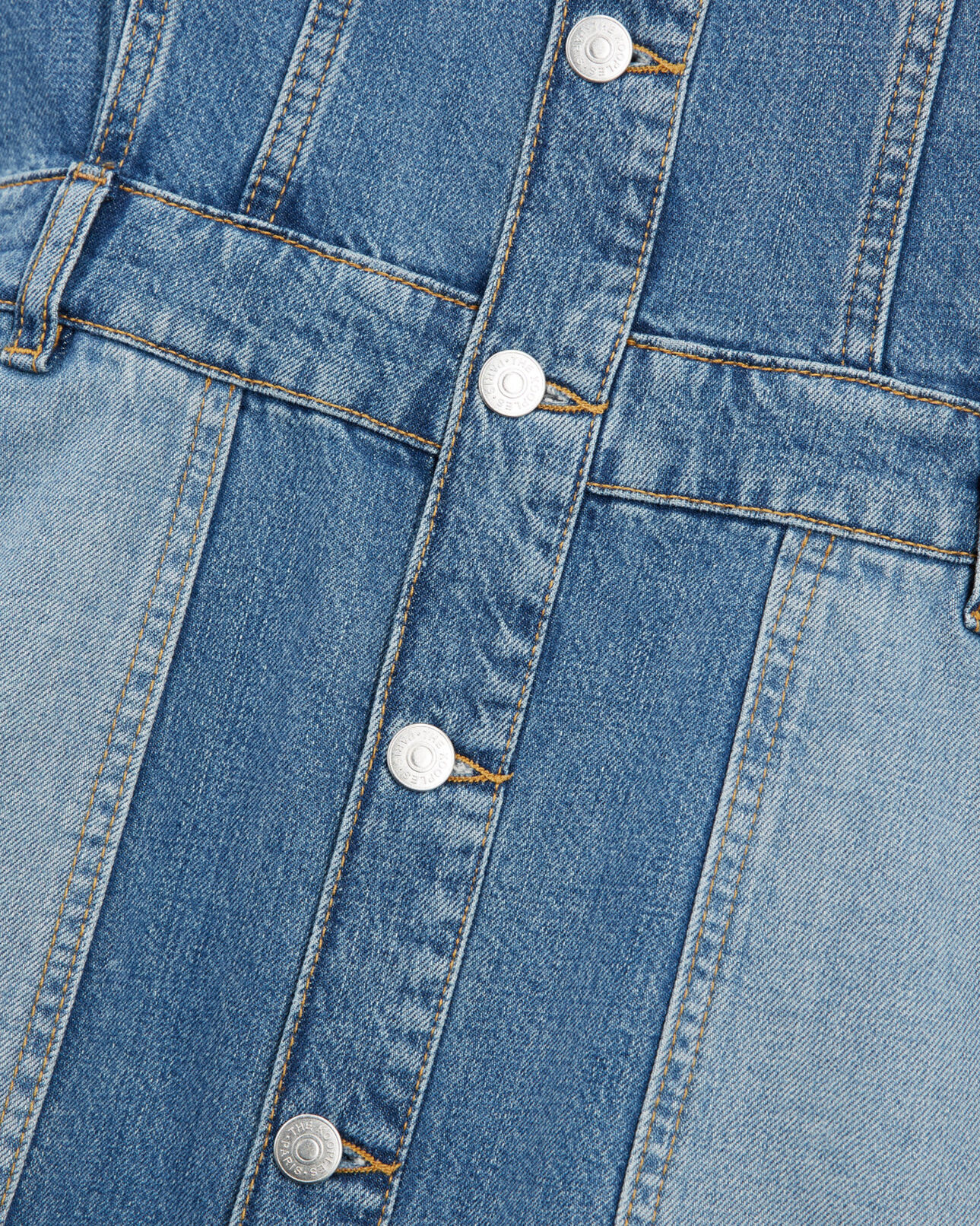 The Kooples FEMME BLUE WASHED robe courte jean bleu délavé boutonnée