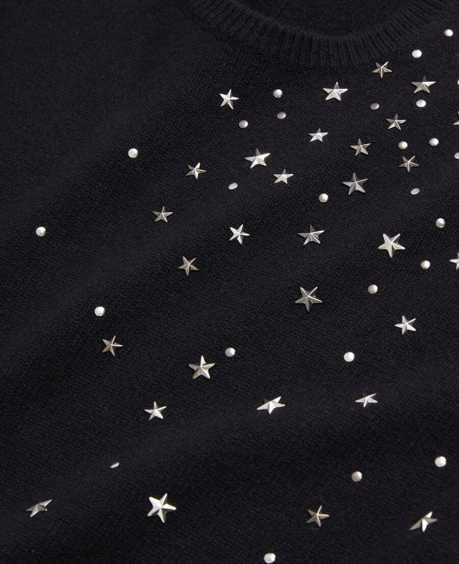 jersey negro mezcla cachemira estrellas