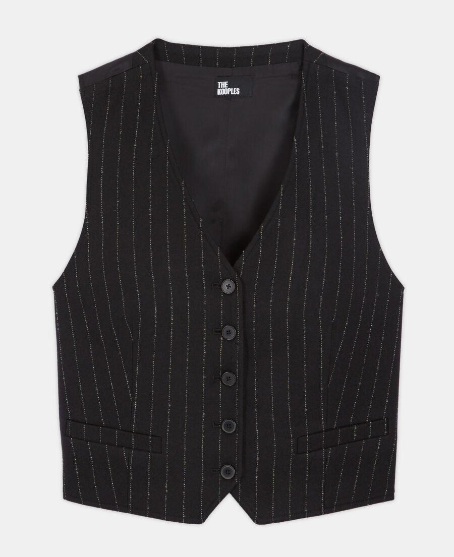 striped wool suit vest