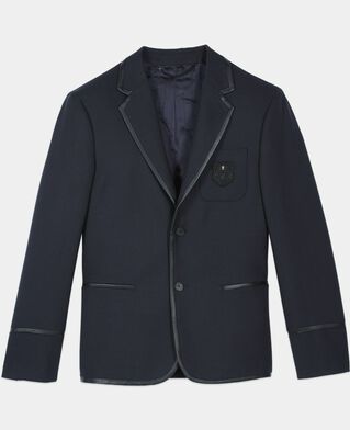 The Kooples HOMME DARK NAVY veste en laine m&eacute;lang&eacute;e bleu marine