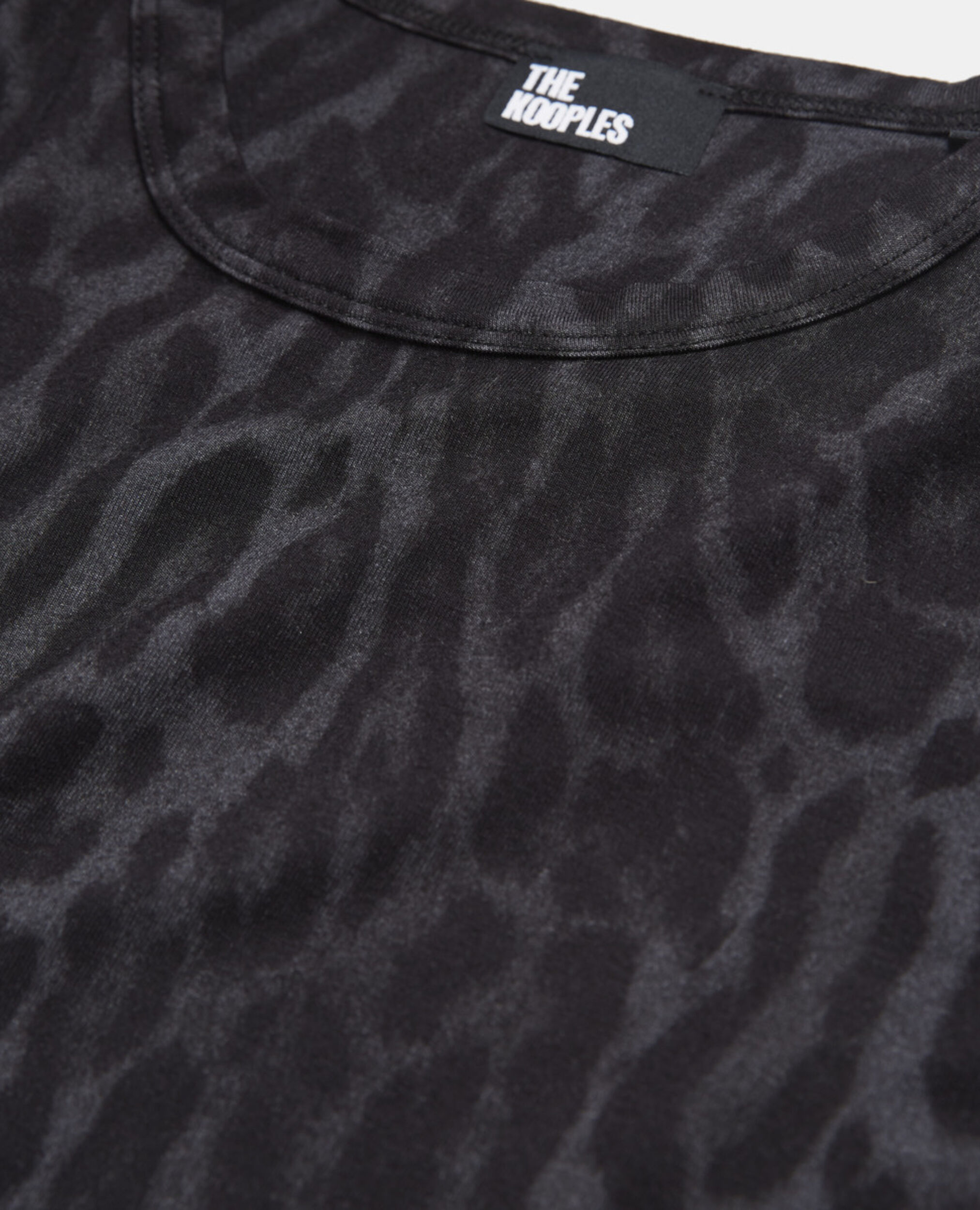 Gray cotton T-shirt with leopard print, BLACK, hi-res image number null
