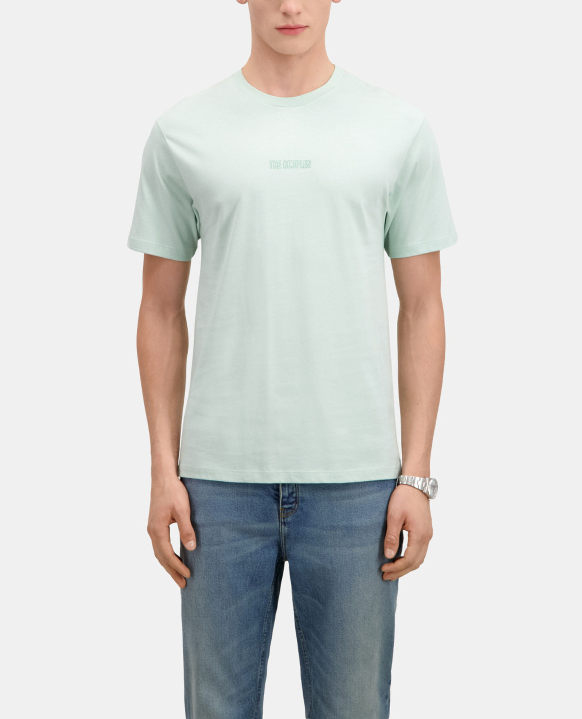 T-shirt vert avec logo, OCEAN, hi-res image number null
