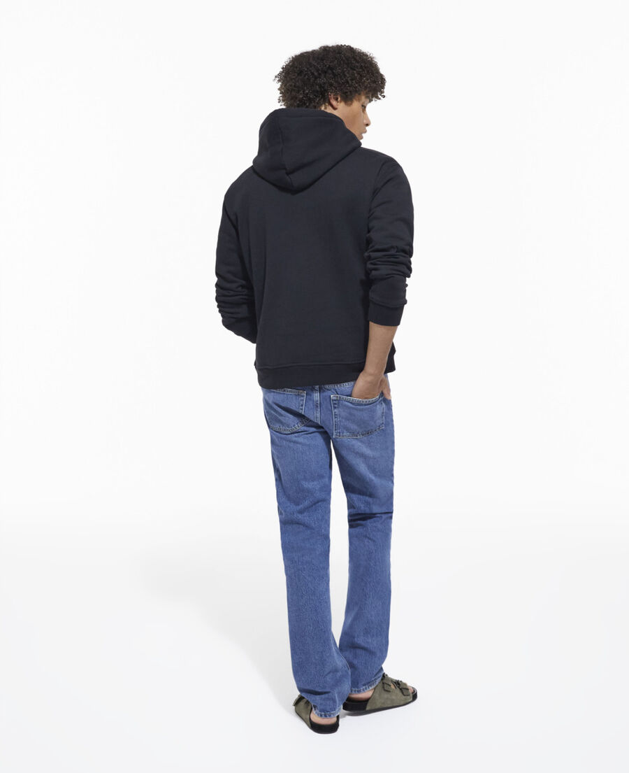 black sweatshirt with screen print
