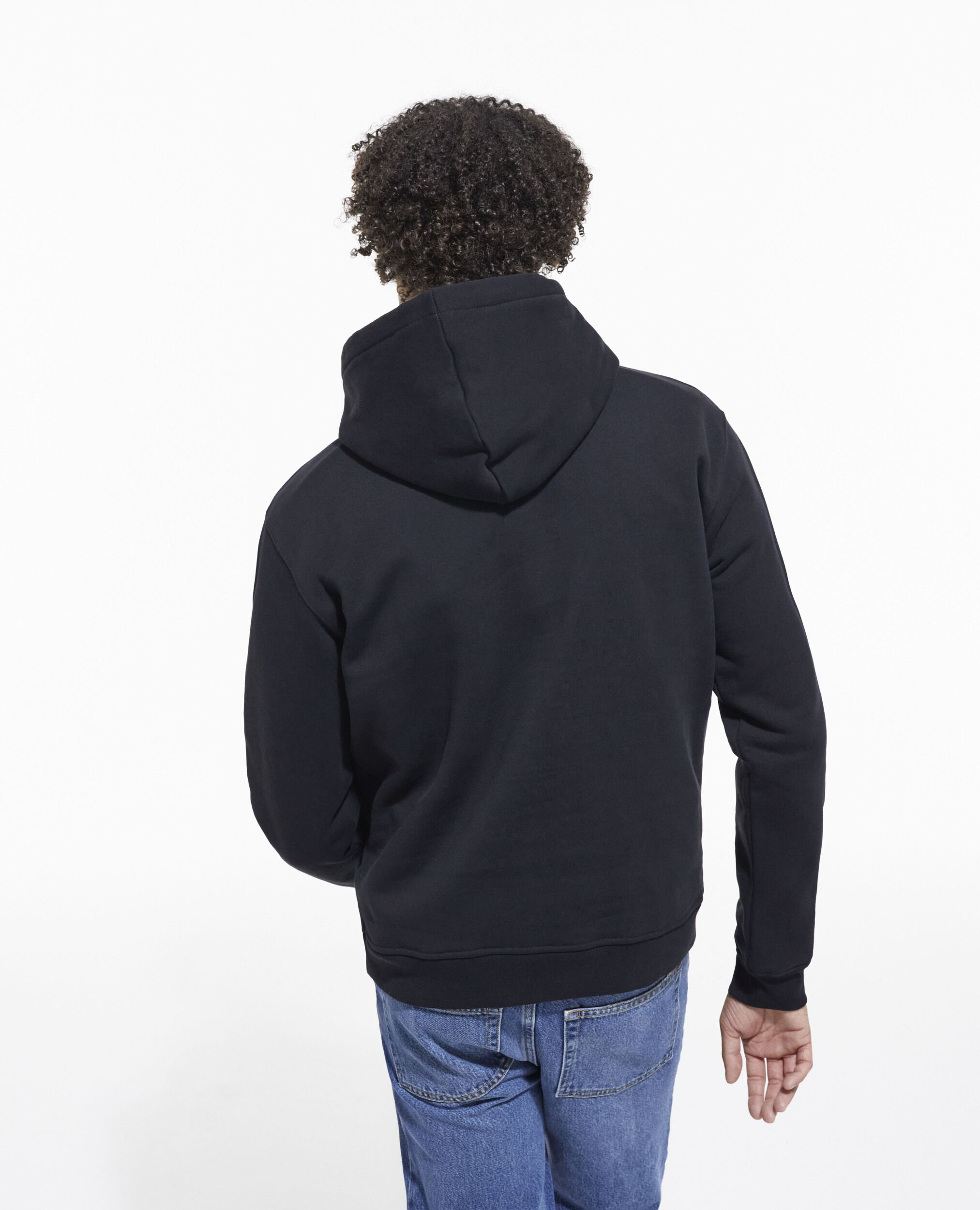 Black sweatshirt with screen print, BLACK, hi-res image number null
