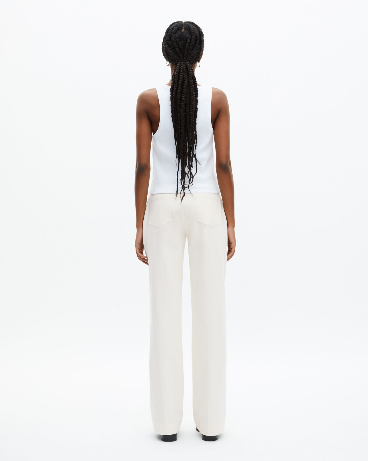 The Kooples WOMEN ECRU wide-leg ecru cotton pants