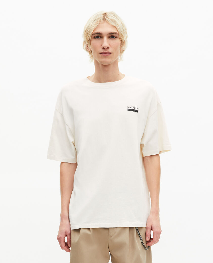 The Kooples HERREN ECRU oversize-t-shirt mit ecrufarbenem siebdruck