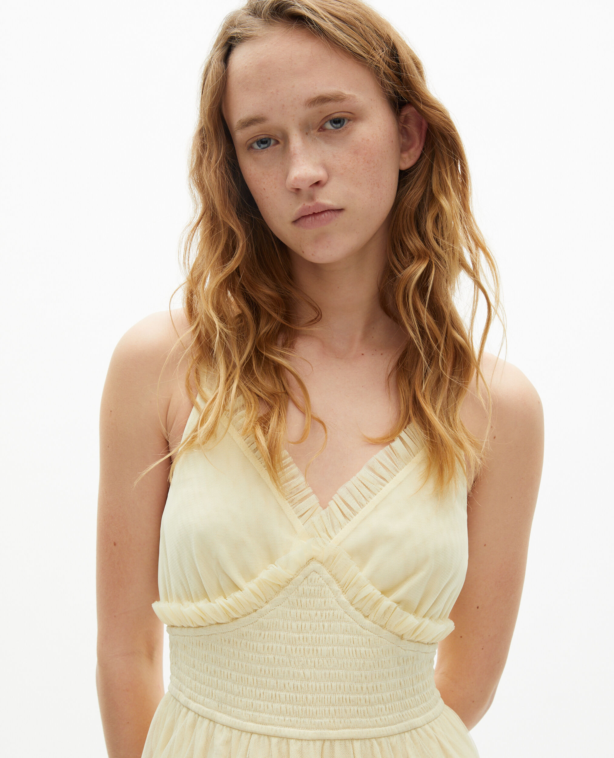 Long yellow tulle dress, LIGHT YELLOW, hi-res image number null